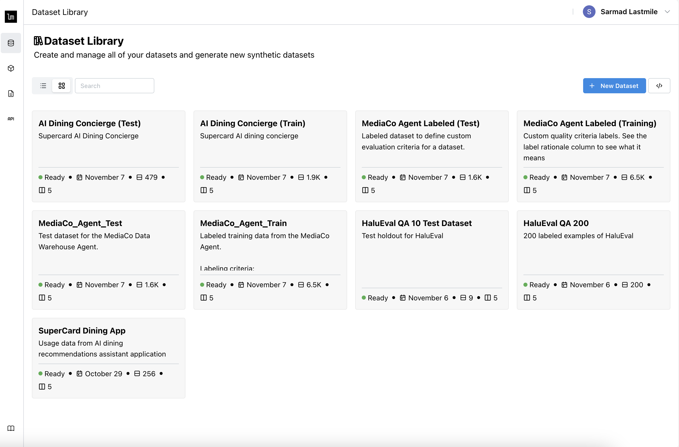 List Datasets